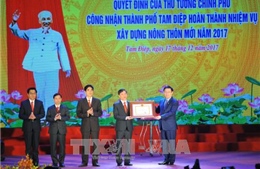 Thành phố Tam Điệp đón nhận Quyết định của Thủ tướng về xây dựng nông thôn mới 